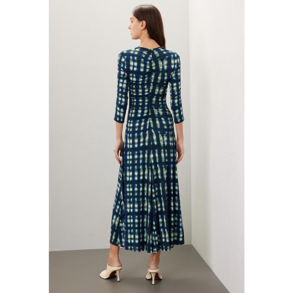 Proenza Schouler White Label Natalee Blue Tie Dye Dress Size XL with Fabric Pull - Picture 2 of 8